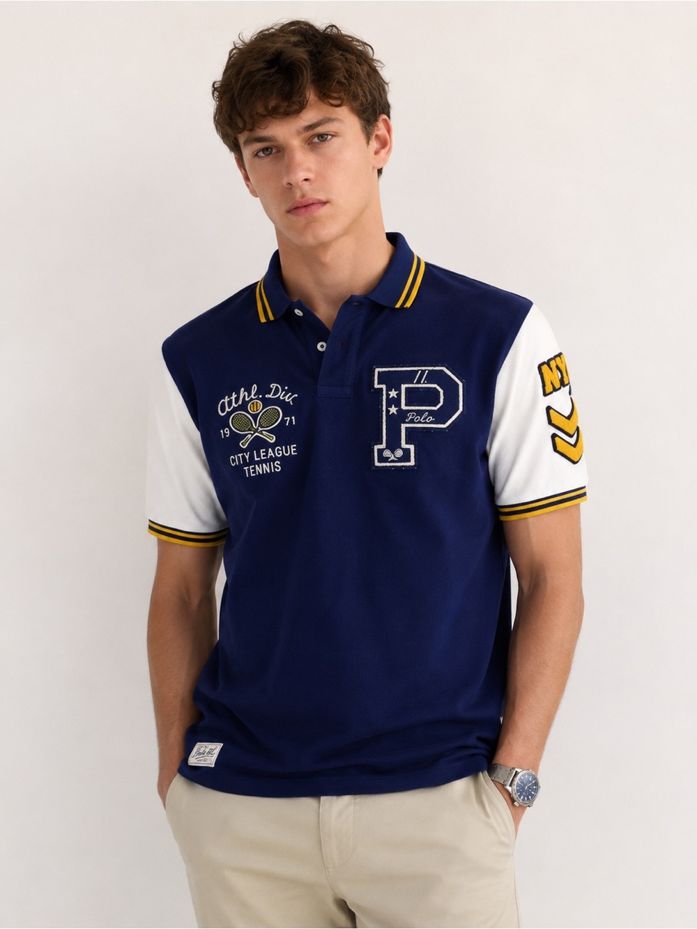 Polo Ralph Lauren Letterman City League Tennis Polo Shirt Men’s Medium